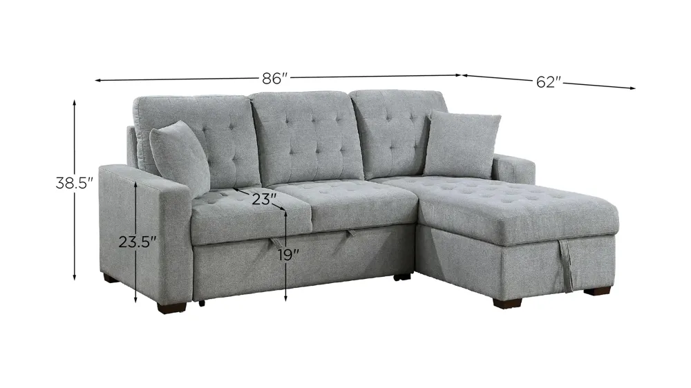 McCoy 2-pc. Sectional w/ Sleeper Dimensions