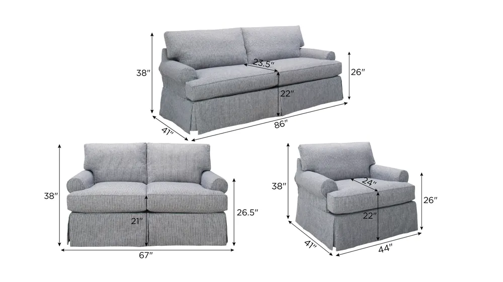 Lakeside Living Room Set Dimensions