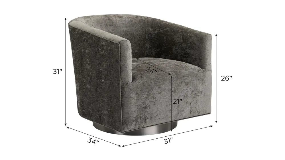 Celia Accent Swivel Chair Dimensions