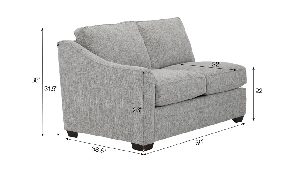 Fairhaven Left Arm Facing Loveseat Dimensions
