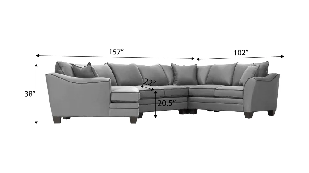Foresthill 4-pc. Left Hand Cuddler with Loveseat Sectional Sofa Dimensions