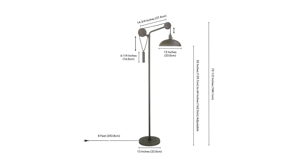 Hariman Floor Lamp Dimensions