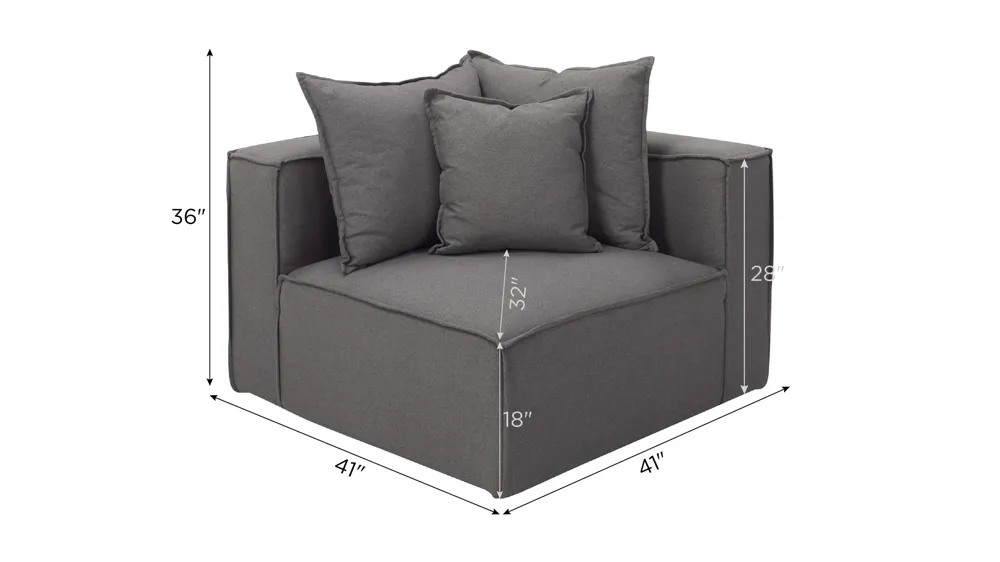 Loris Chenille Corner Dimensions