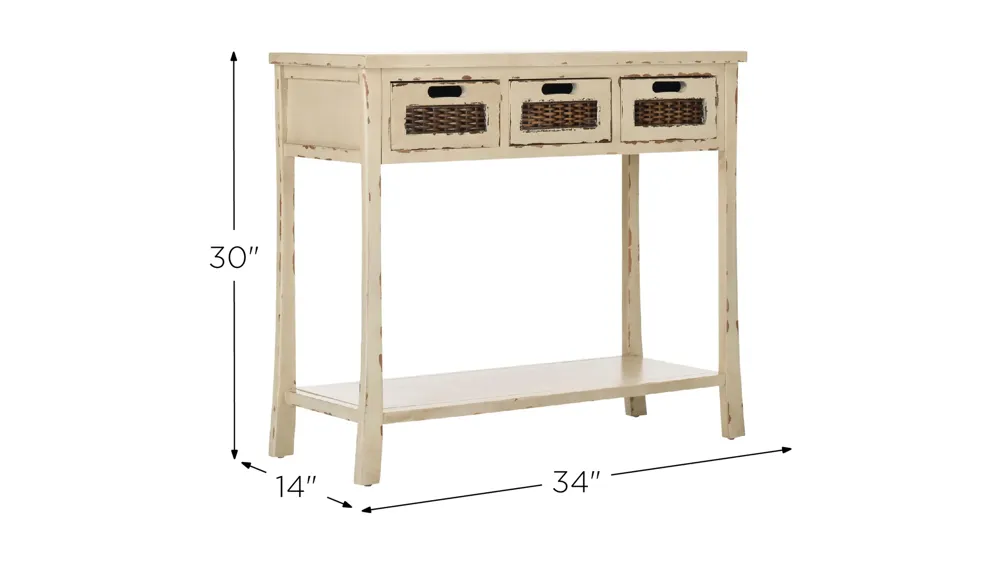 Josef 3 Drawer Console Table Dimensions