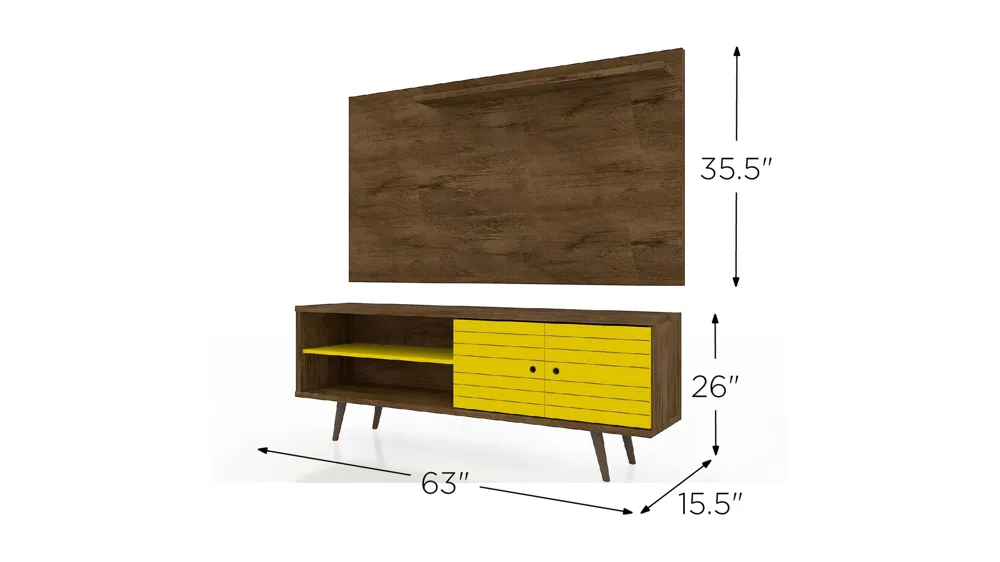 Liberty 62" TV Stand and Panel Dimensions