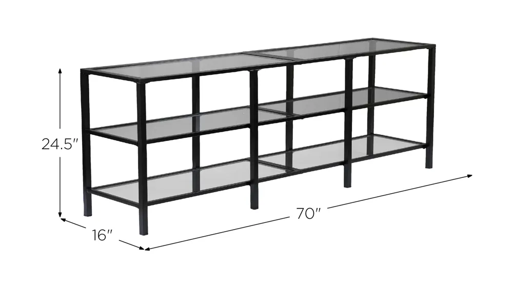 Piedmont Metal/Glass Tv Stand Dimensions