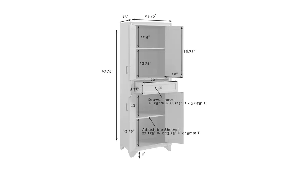 Tara Entryway Set 2-pc. Dimensions
