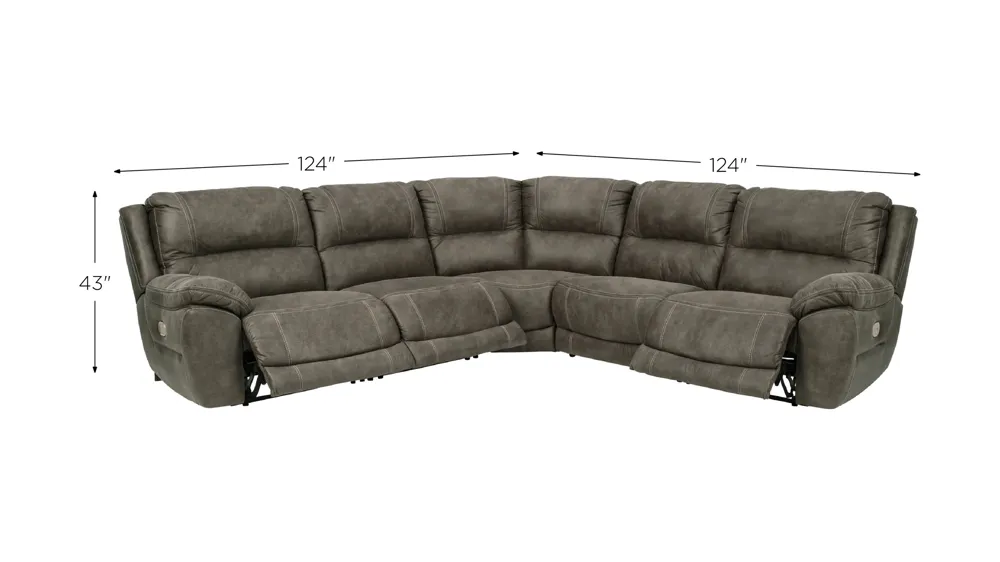 Cranedall 5-Piece Power Reclining Sectional Dimensions