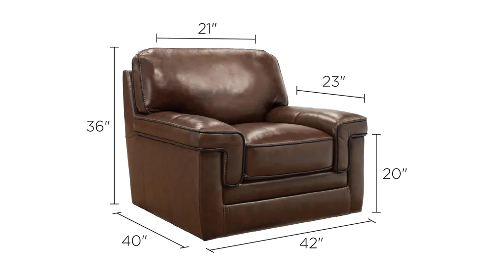 Colton Leather Swivel Chair Dimensions