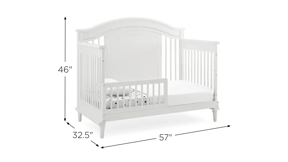 Simmons Kids Juliette Convertible Crib with Toddler Rail by Delta Children Dimensions