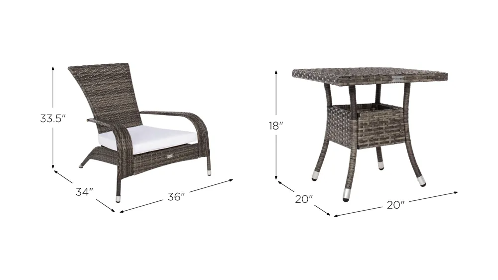 Anaheim 3-pc. Patio Set Dimensions