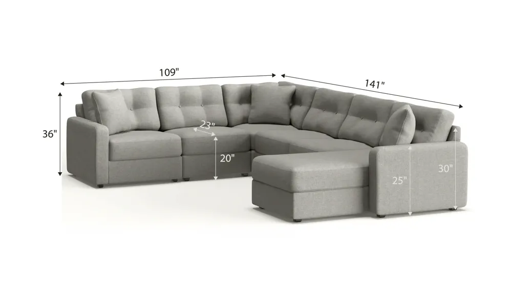 ModularOne 6-pc. Sectional Dimensions