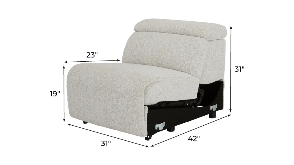Elton Armless Dual Power Recliner Dimensions