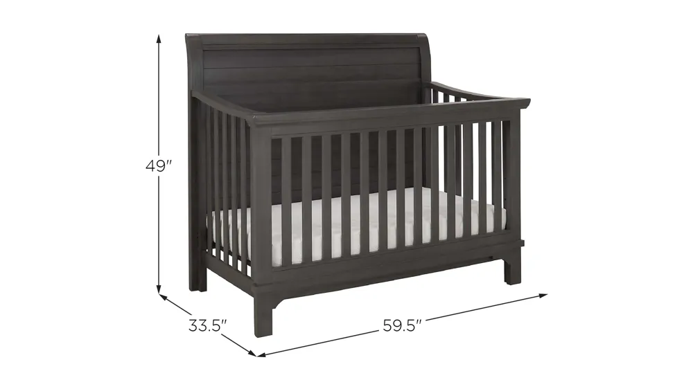 Henry Convertible Crib with Conversion Rails Dimensions