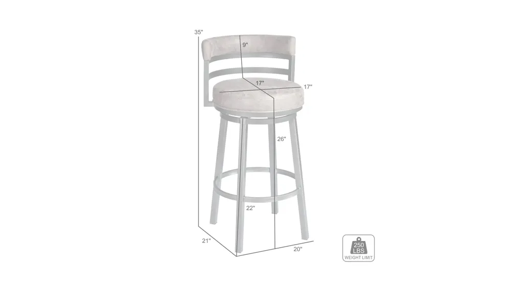 Clary 26" Swivel Counter Stool Dimensions