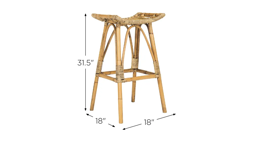 Vernice Rattan Bar Stool Dimensions