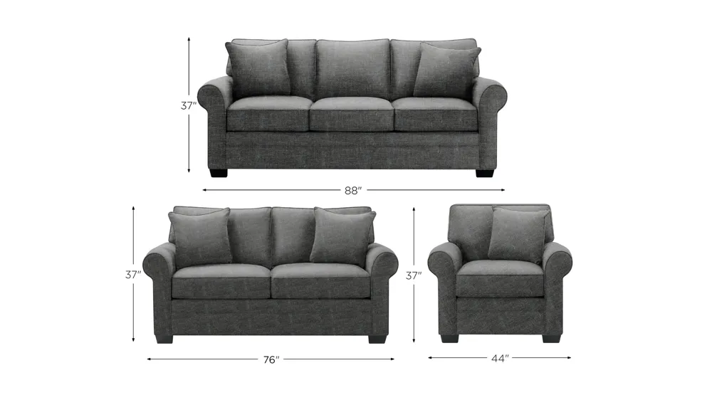Wellsley Living Room Set Dimensions