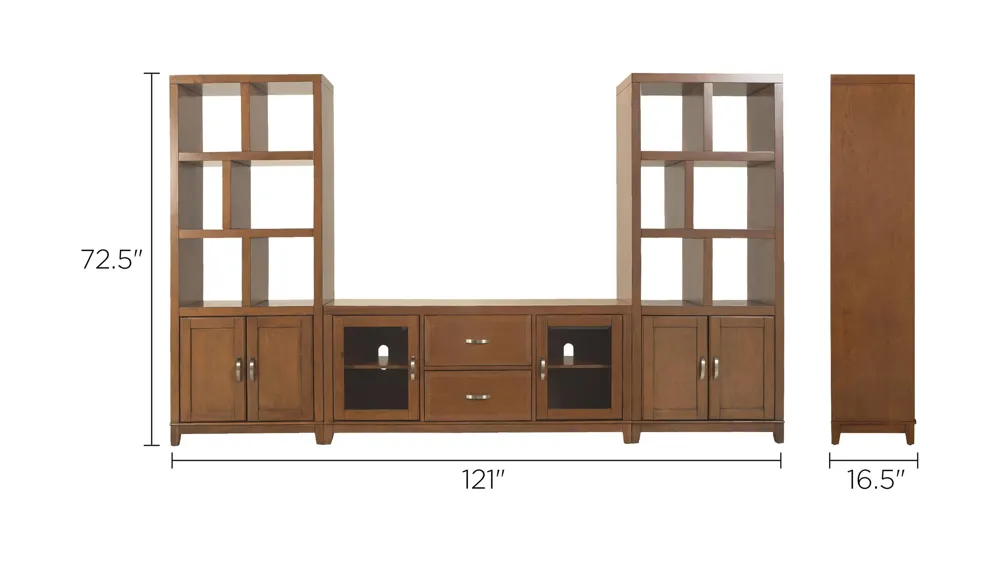 Granthom 3-pc. Wall Unit w/ 60" TV Console Dimensions