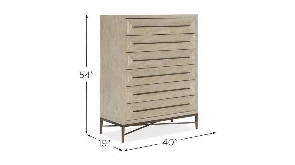 Cascade Six-Drawer Chest Dimensions