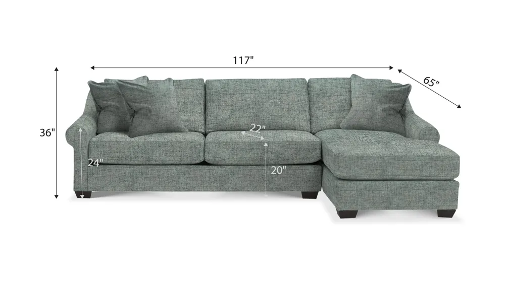 Thatcher 2-pc. Sectional Dimensions