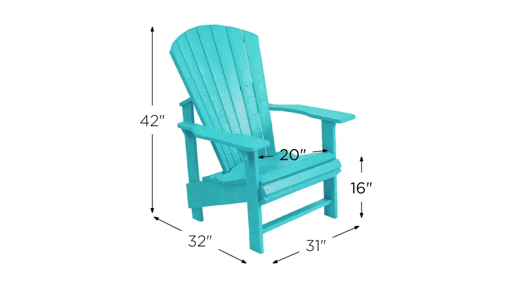 Generation Recycled Outdoor Upright Adirondack Chair Dimensions