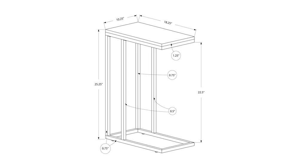 Manzella Accent Table Dimensions