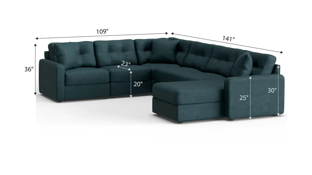 ModularOne 6-pc. Sectional Dimensions