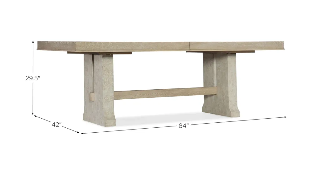 Cascade Rectangular Dining Table with Leaf Dimensions