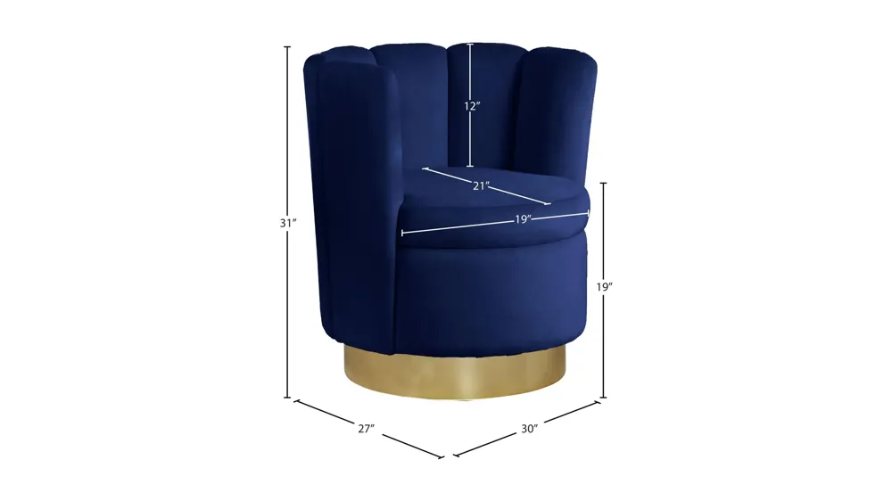 Lily Velvet Accent Chair Dimensions
