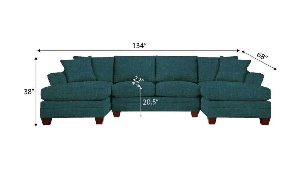 Foresthill 3-pc. Symmetrical Chaise Sectional Sofa Dimensions