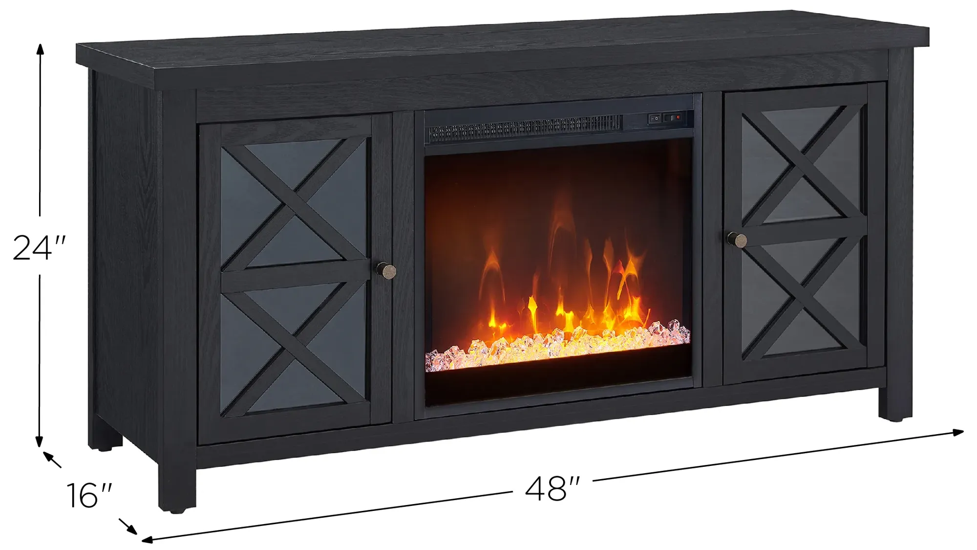 Eve TV Stand with Crystal Fireplace Insert