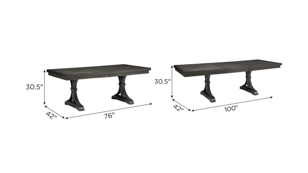 Halloway Dining Table w/ Leaf Dimensions