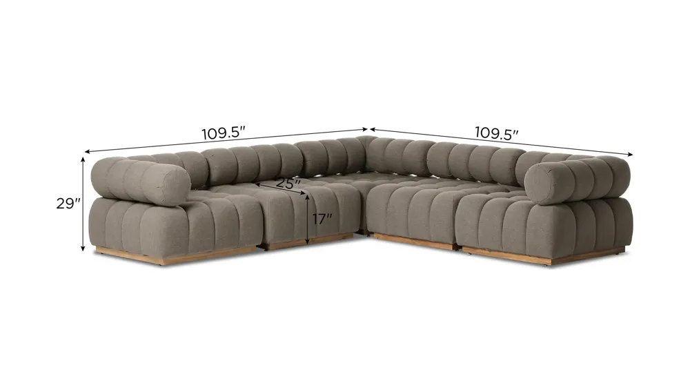 Roma Outdoor Sectional 5-pc. Dimensions