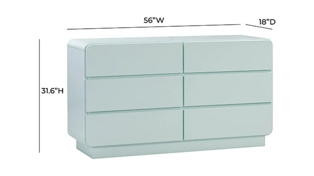 Sagura 6-Drawer Dresser Dimensions