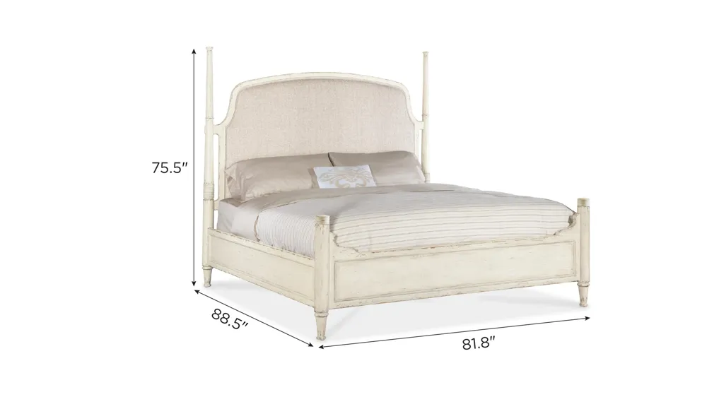 Americana Upholstered Poster Bed Dimensions