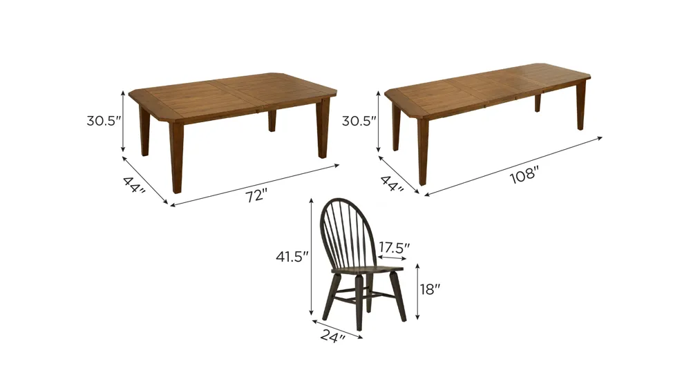 Colebrook 5-pc. Dining Set Dimensions