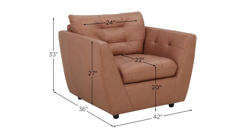 Damar Leather Chair Dimensions