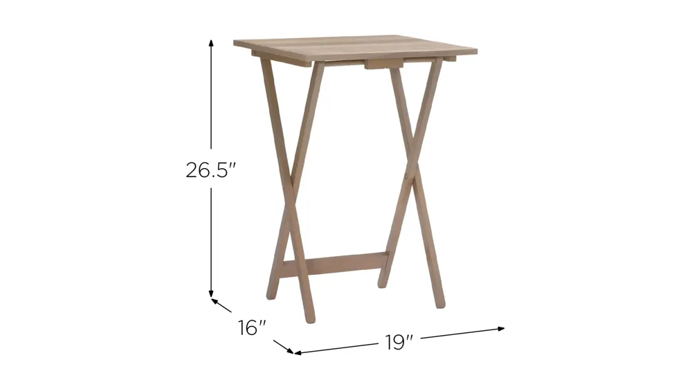 Acacia Tray Table Set Dimensions