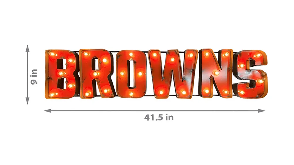 NFL Lighted Recycled Metal Sign Dimensions
