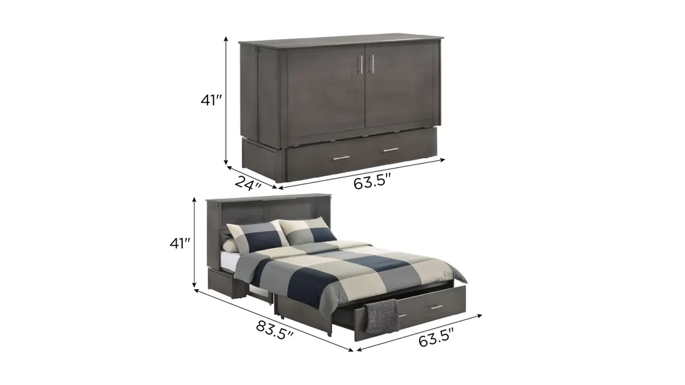 Benedkt Sagebrush Cabinet Bed with Mattress Dimensions