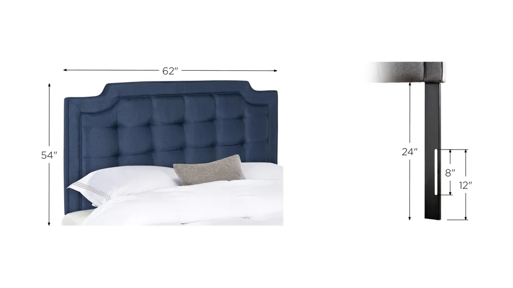 Sapphire  Upholstered Headboard Dimensions