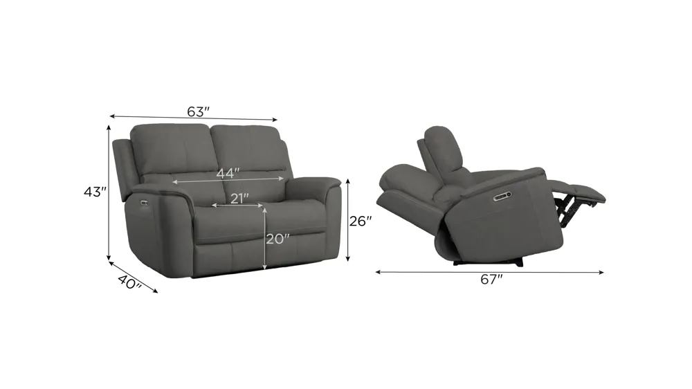 Henrick Triple Power Leather Loveseat | Raymour & Flanigan