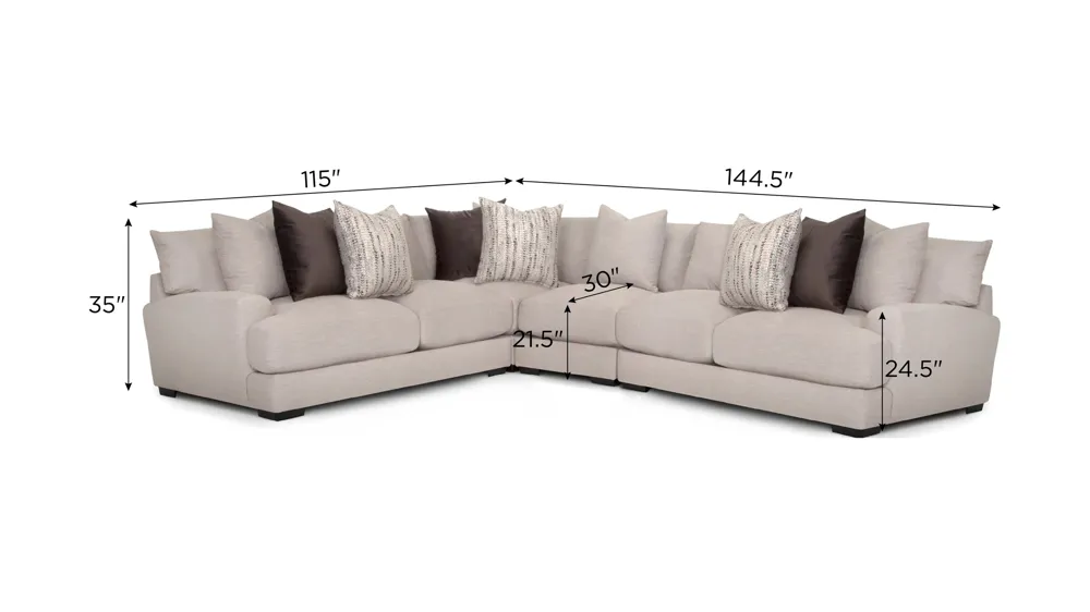 Carter 4-pc. Sectional Dimensions