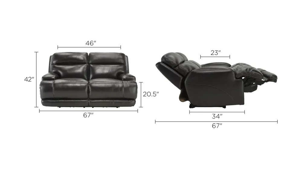Tompkins Power-Reclining Loveseat Dimensions