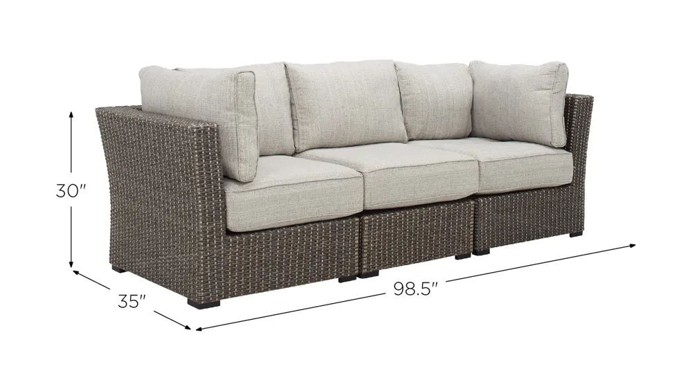 Banyan 3-pc. Sectional Sofa Dimensions