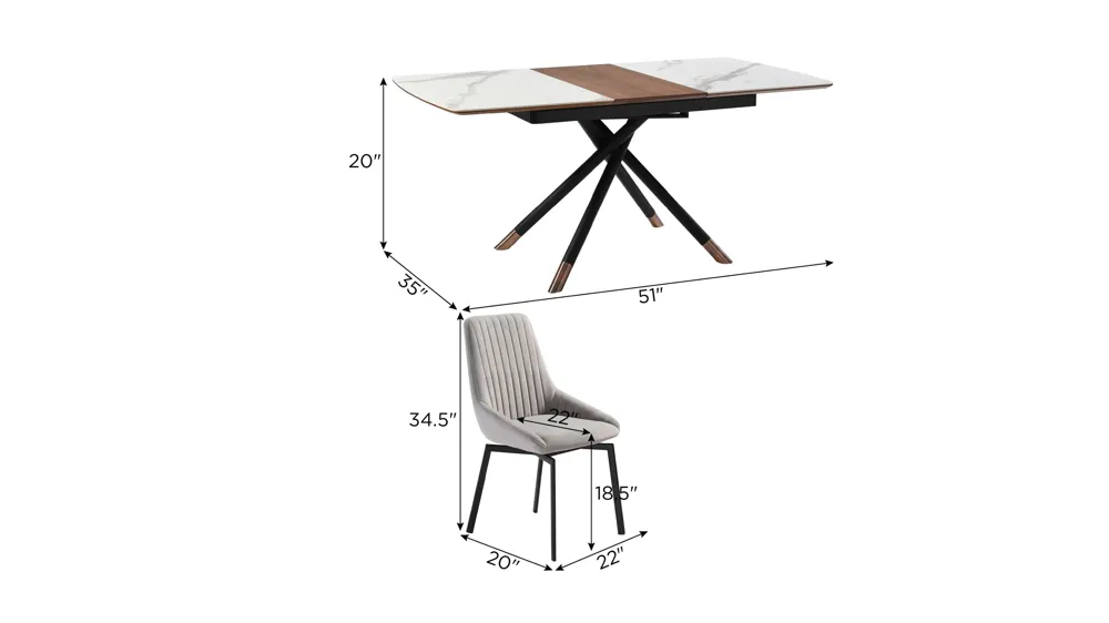 Alora Susie 7-pc. Dining Set Dimensions