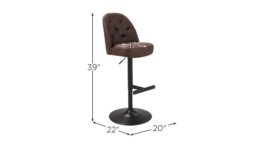 Kersey Gas-Lift Stool Dimensions