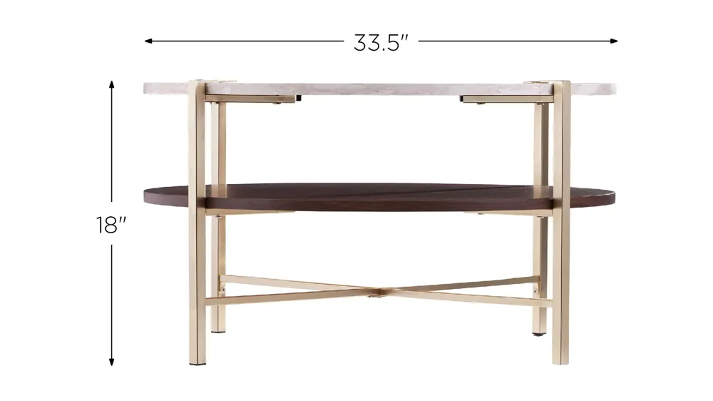 Hornsby Round Cocktail Table Dimensions