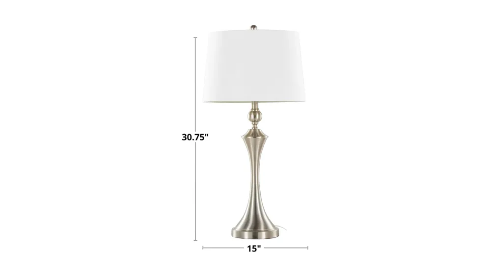 Flint Table Lamp w/ USB - Set of 2 Dimensions