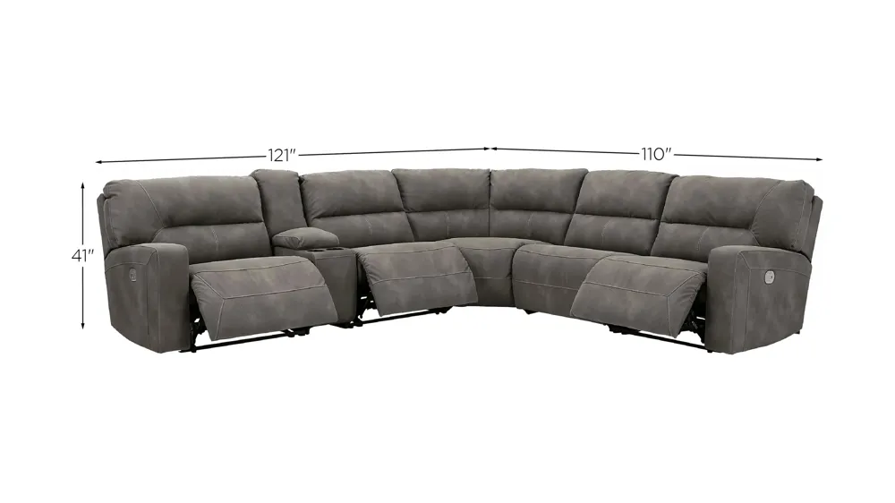 Next-Gen DuraPella 6-Piece Power Reclining Sectional Dimensions